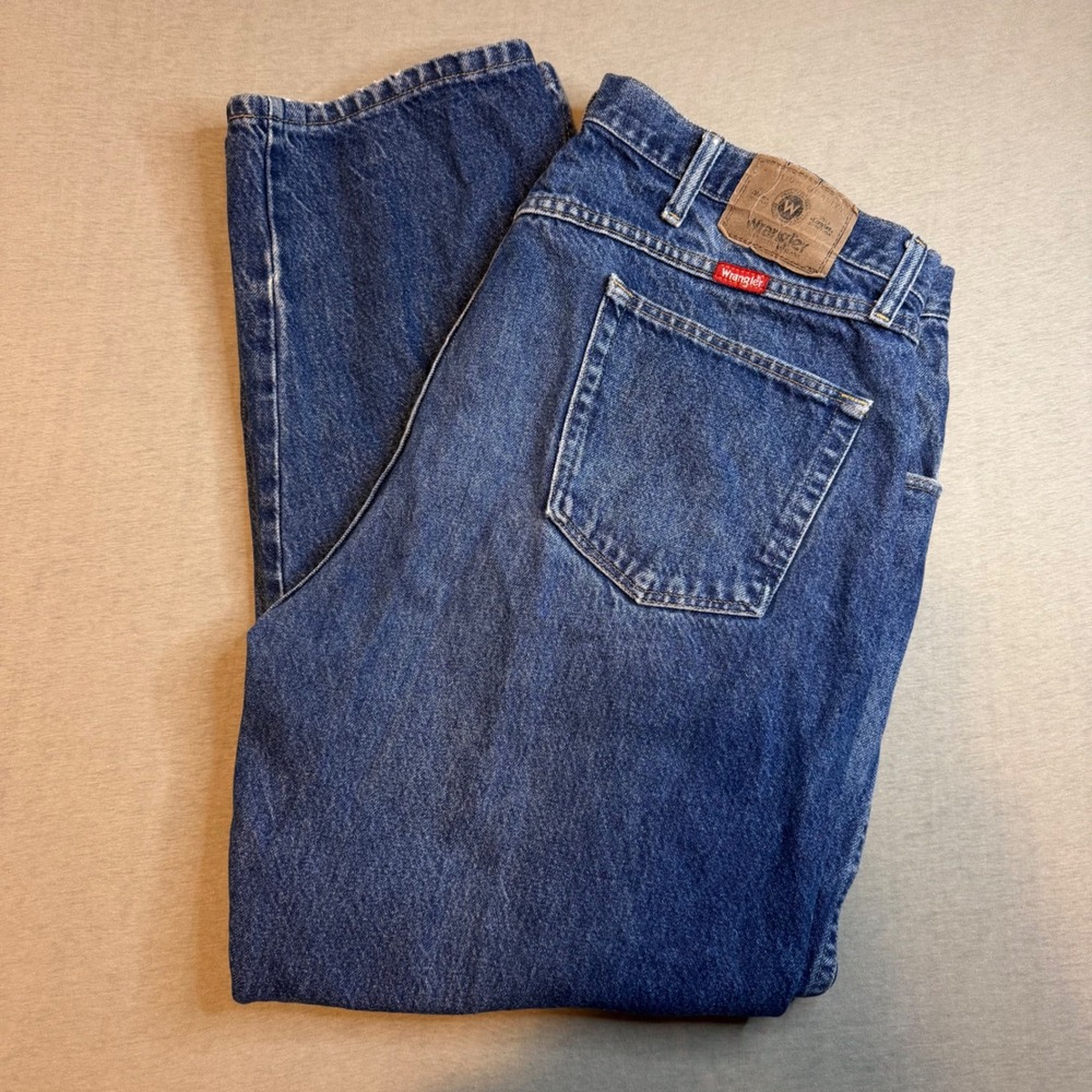 Wrangler Mens Regular Fit Straight Leg Blue Jeans 100% Cotton 42x30
Vtg